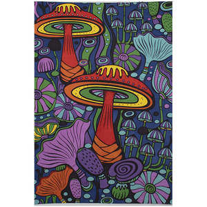 3D Mushroom Garden Tapestry by Sunshine Joy
